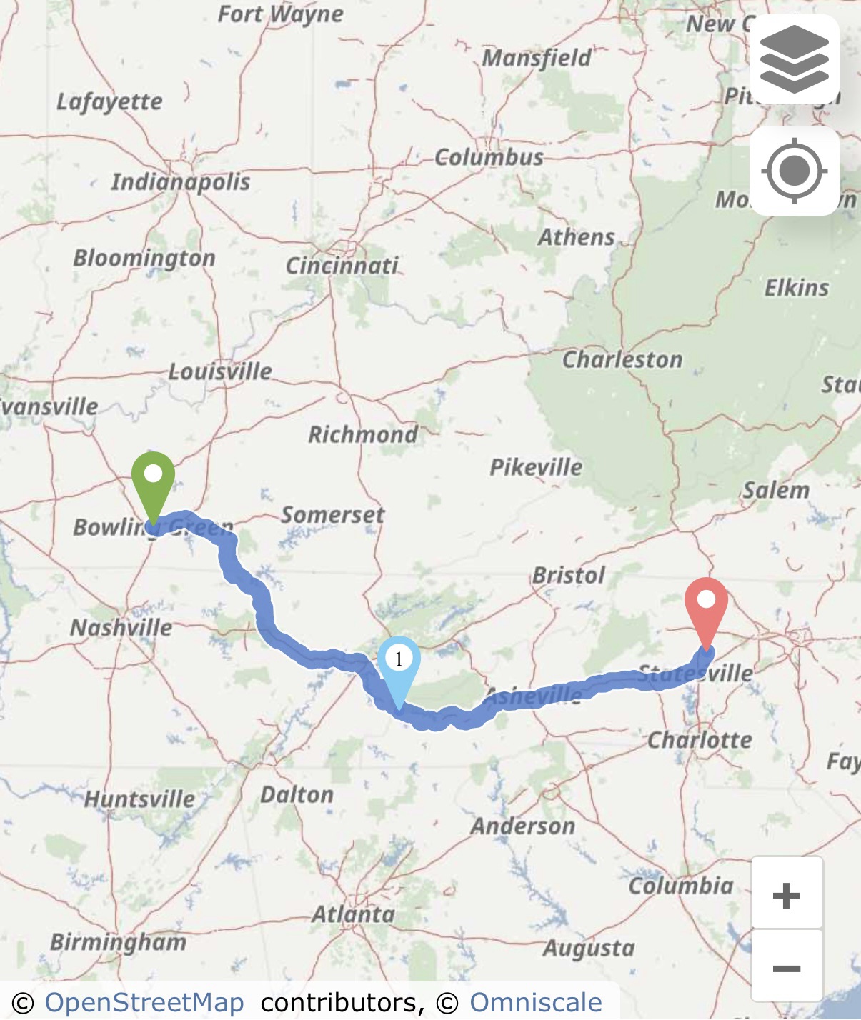 Bowling Green, KY to Hickory, NC