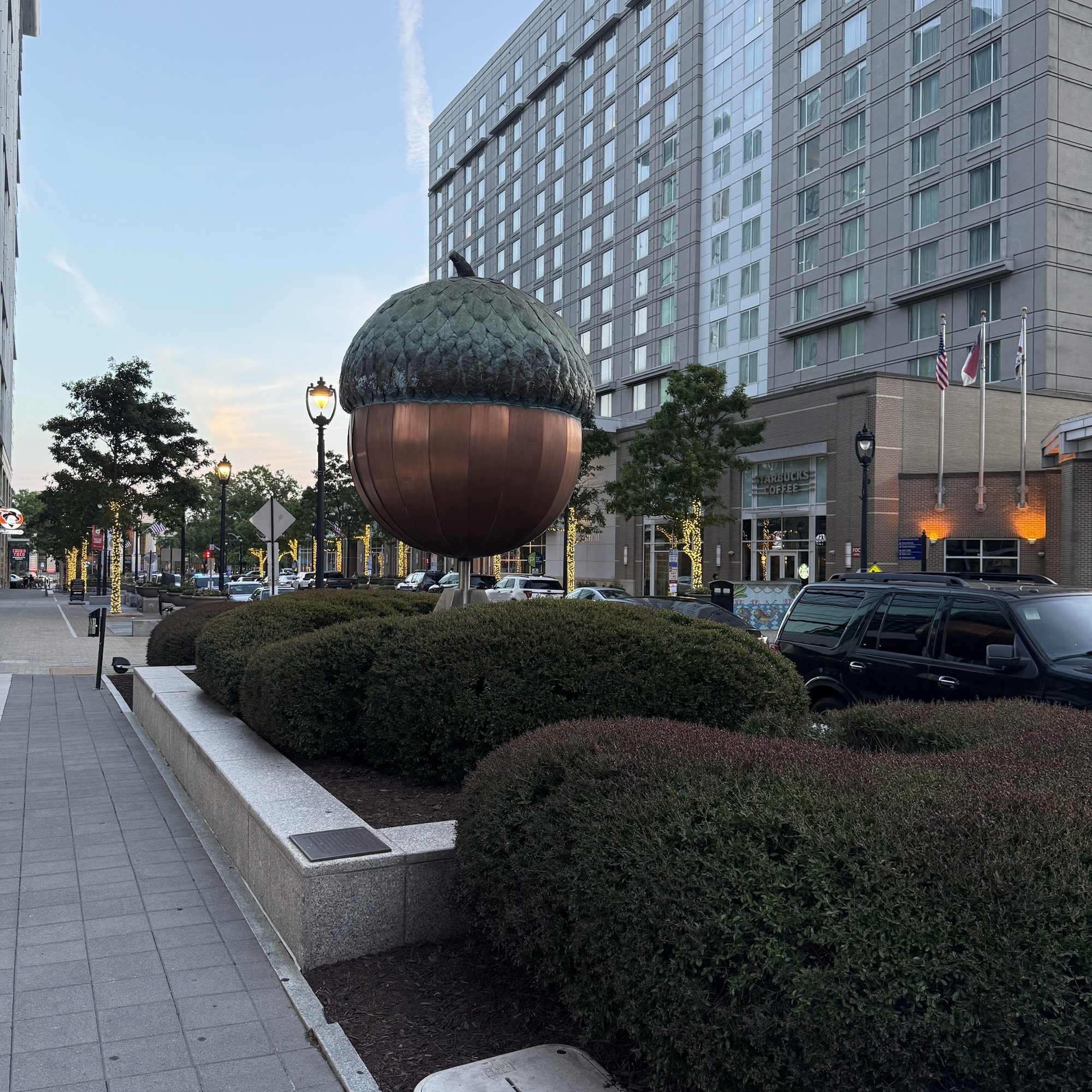 Raleigh acorn sculpture