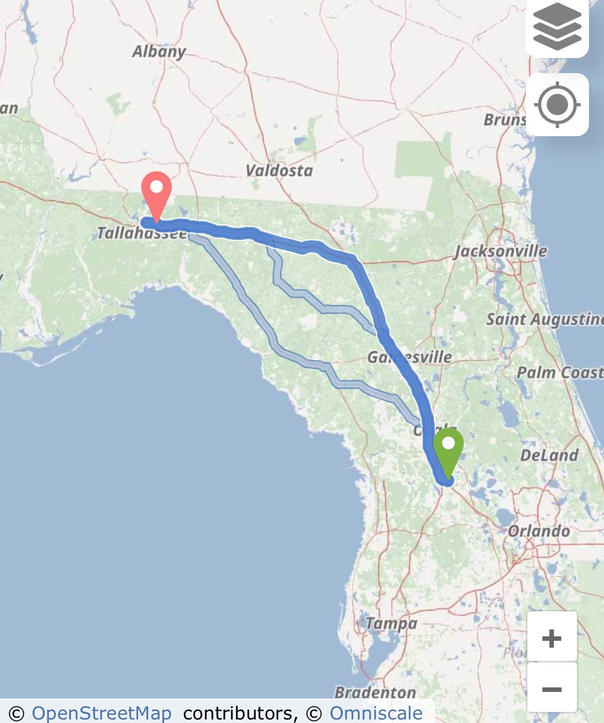 Wildwood, FL to Tallahassee, FL