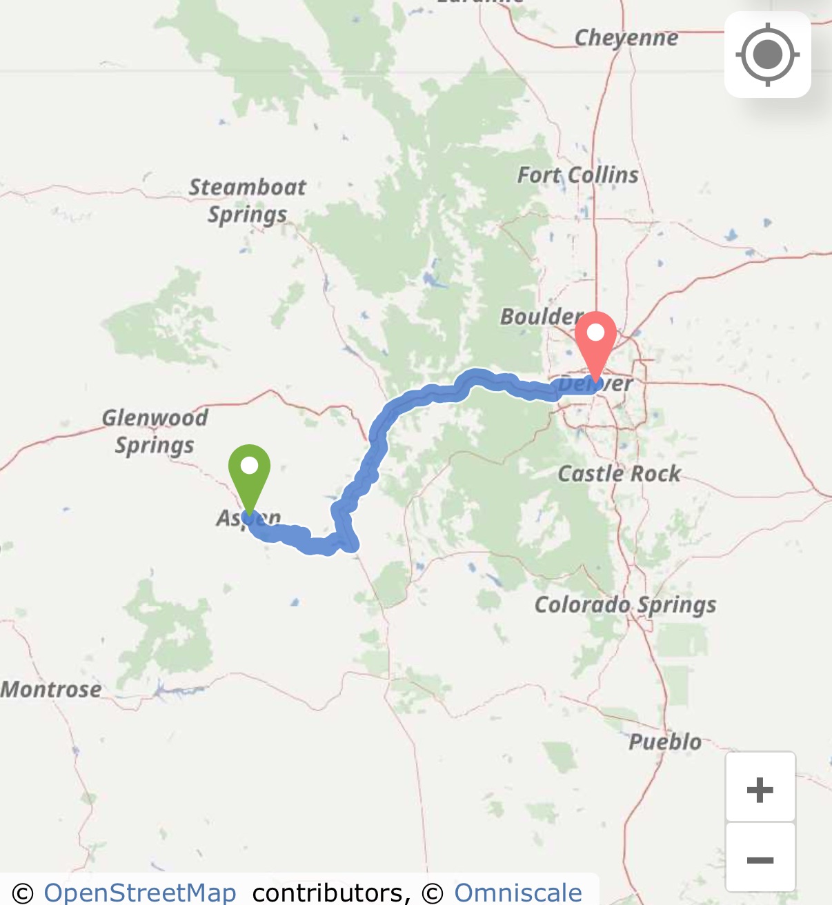 Aspen, CO to Denver, CO