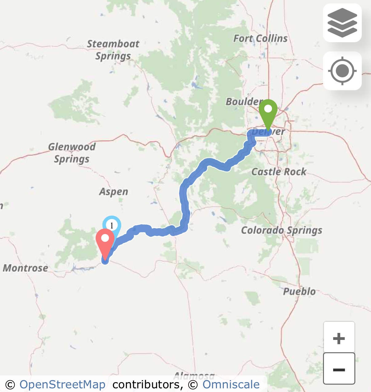 Denver, CO to Gunnison, CO