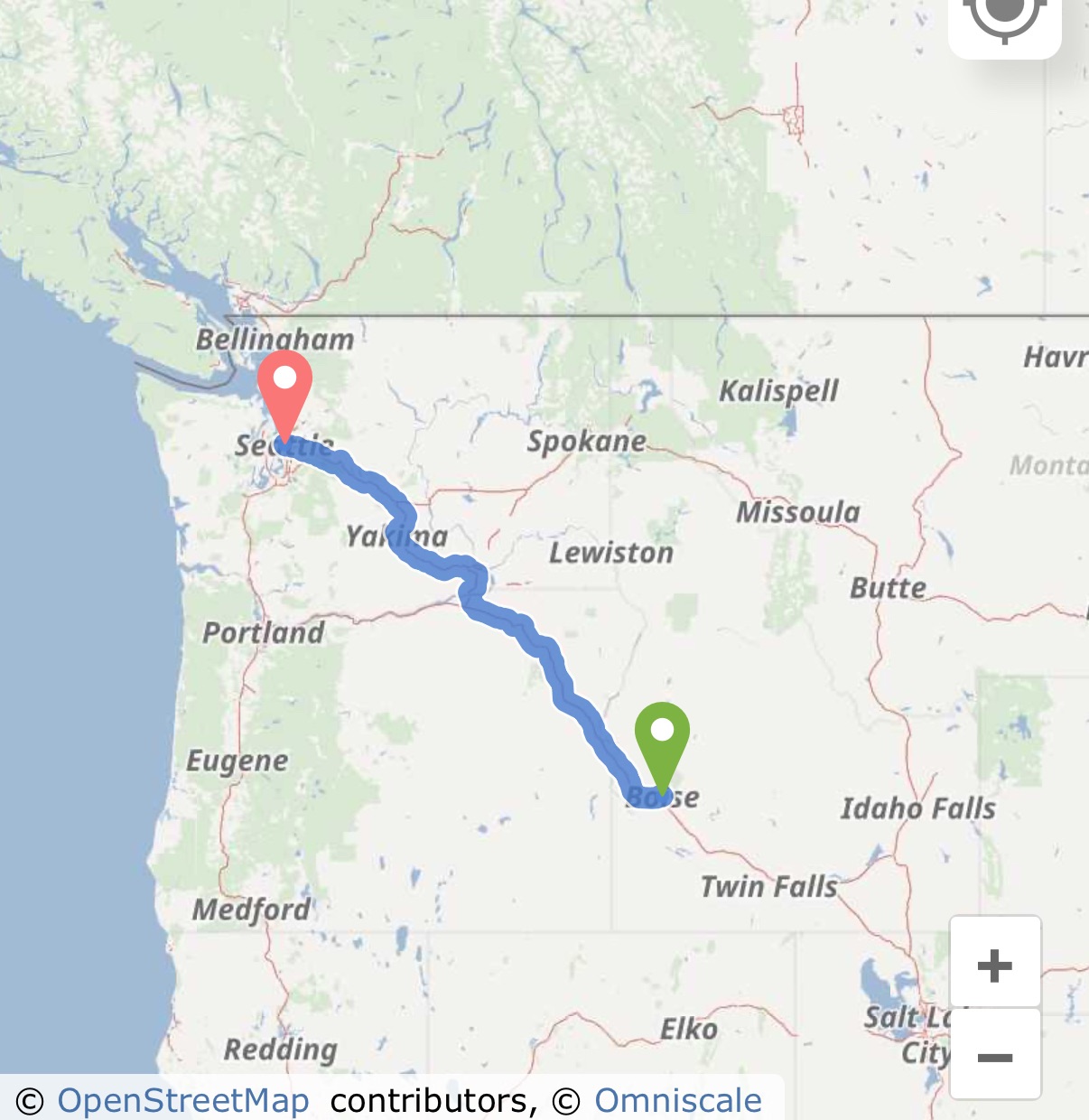 Boise, ID to Seattle, WA